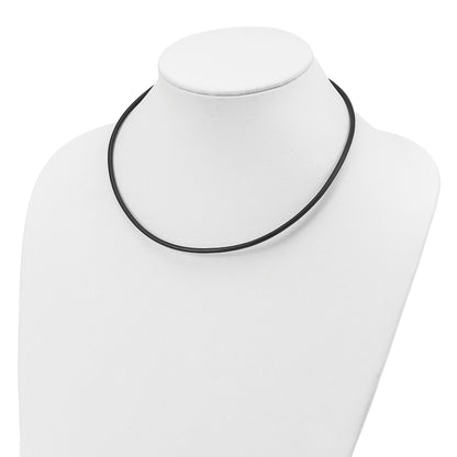 Sterling Silver 20inch 3mm Black Leather Cord Necklace