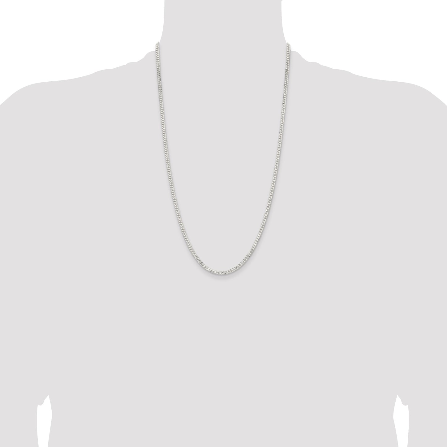 Sterling Silver 3.15mm Flat Curb Chain