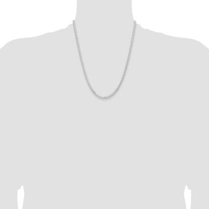 Sterling Silver Rhodium-plated 3.15mm Flat Curb Chain