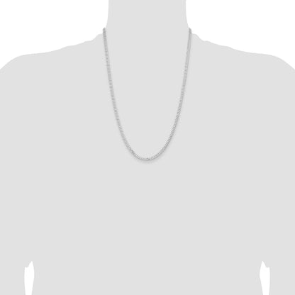 Sterling Silver Rhodium-plated 3.15mm Flat Curb Chain