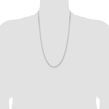 Sterling Silver Rhodium-plated 3.15mm Flat Curb Chain