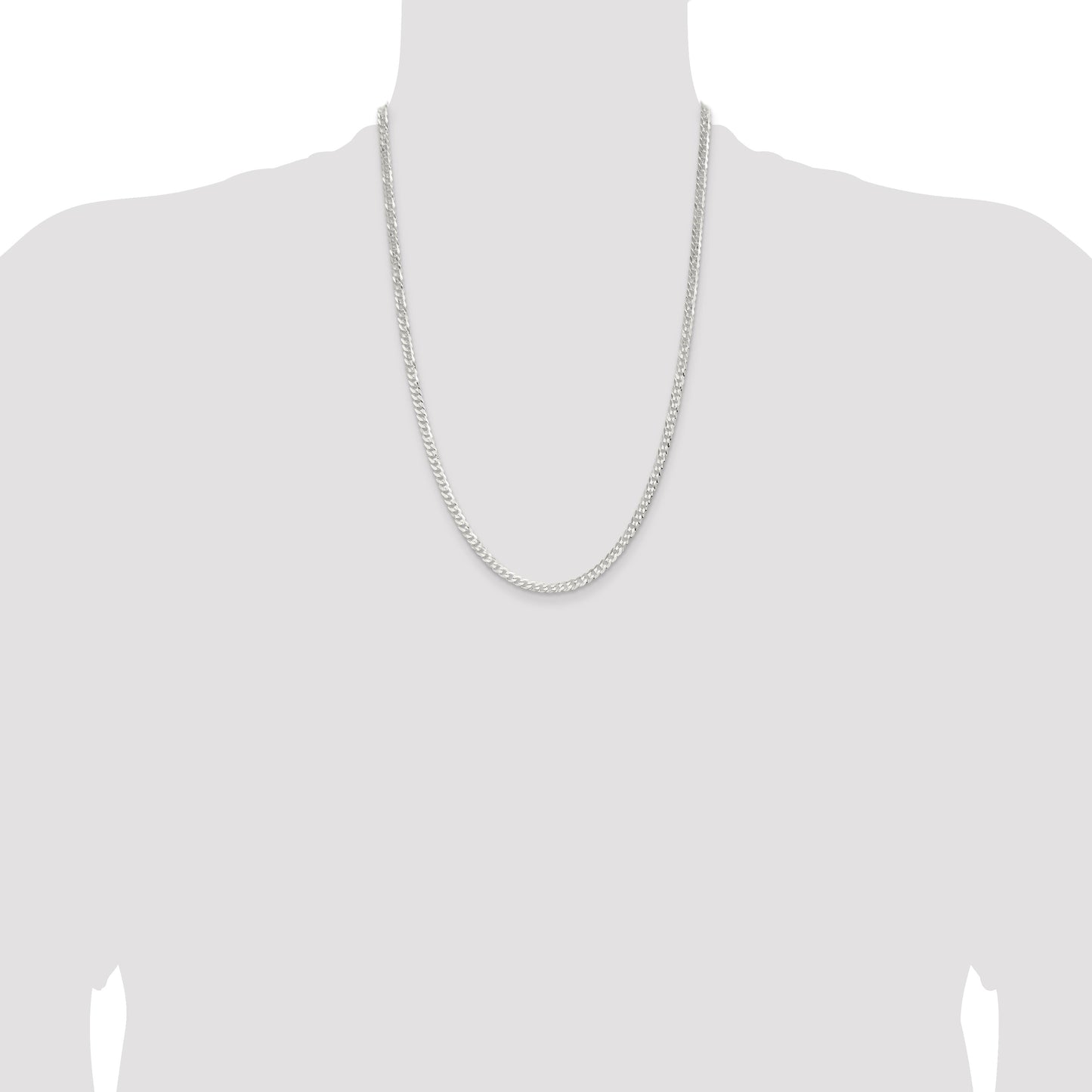 Sterling Silver 3.8mm Flat Curb Chain
