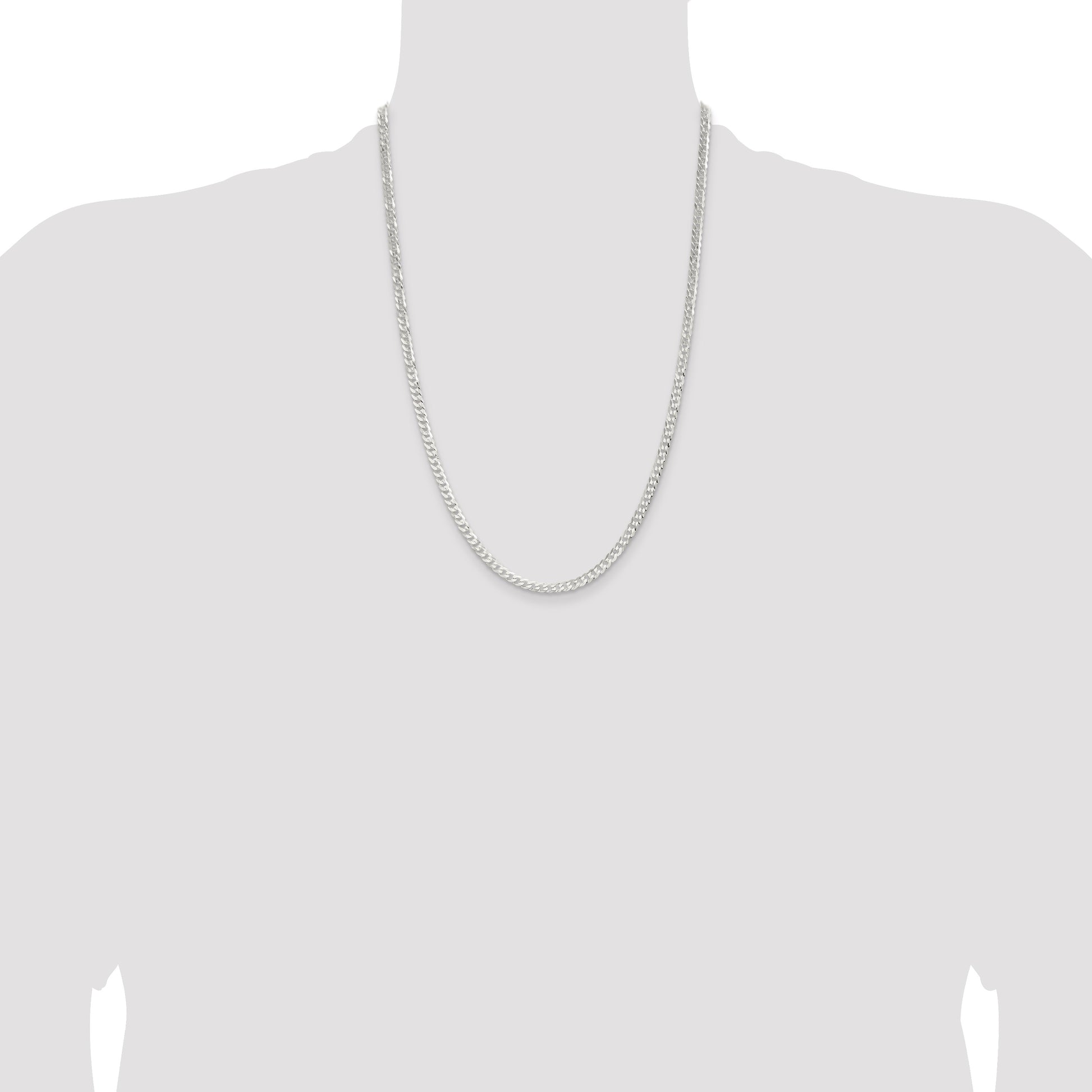 Sterling Silver 3.8mm Flat Curb Chain