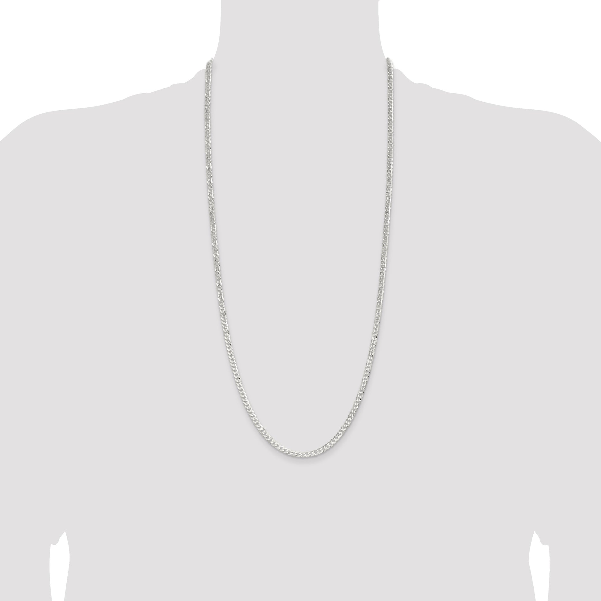 Sterling Silver 3.8mm Flat Curb Chain