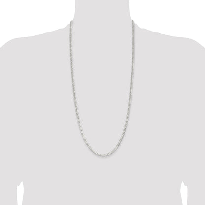 Sterling Silver 3.8mm Flat Curb Chain