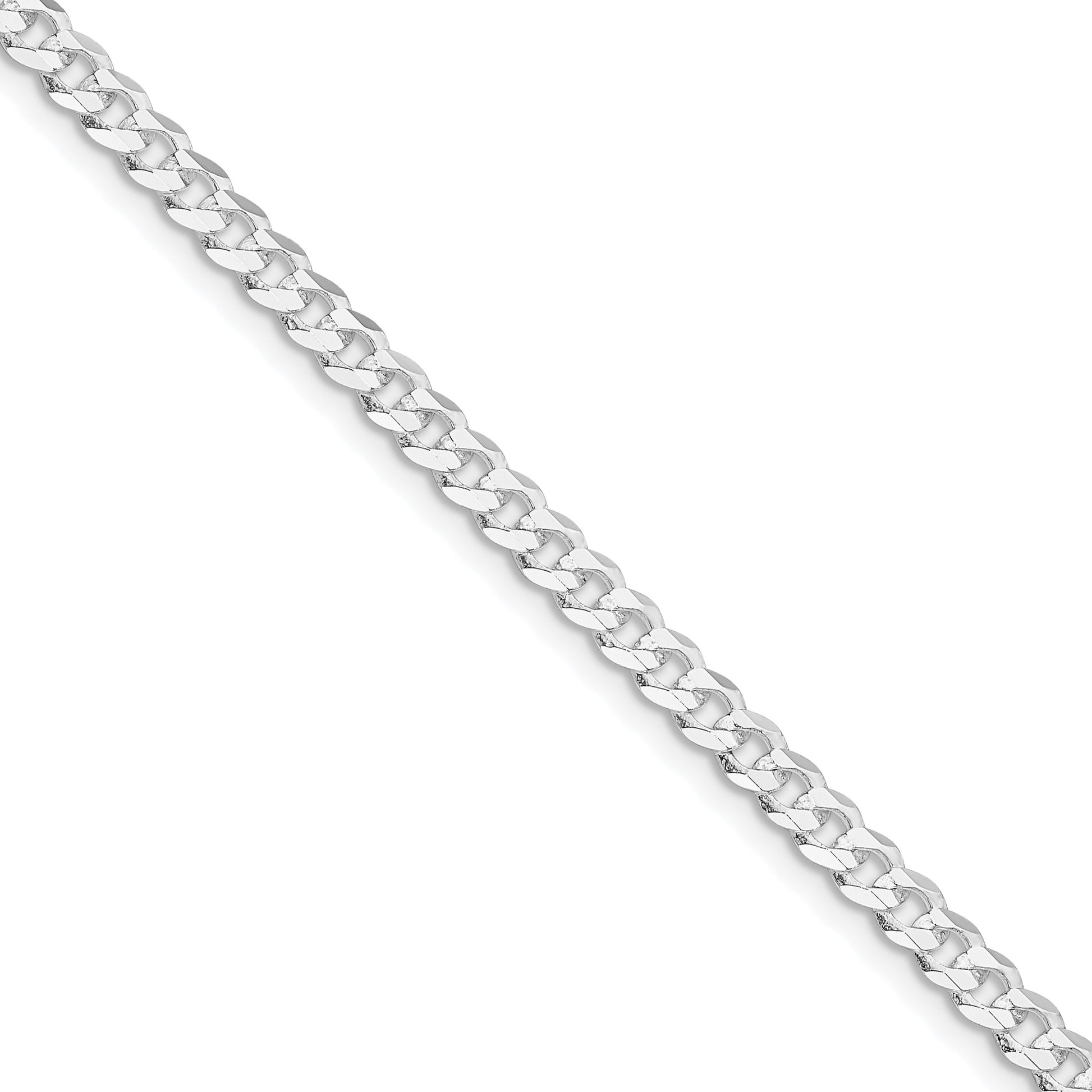 Sterling Silver Rhodium-plated 3.8mm Flat Curb Chain (100 inch Spool)