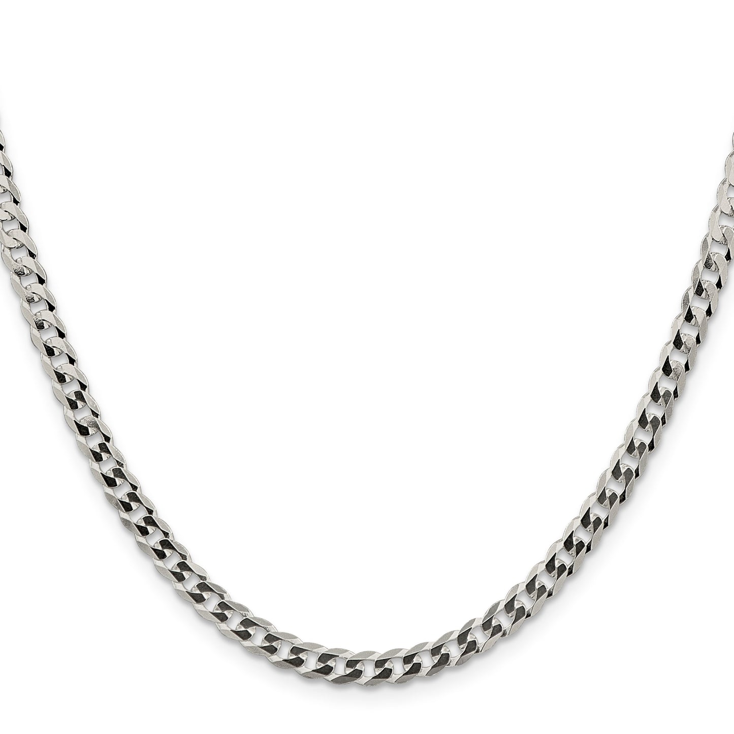 Sterling Silver 4.7mm Flat Curb Chain