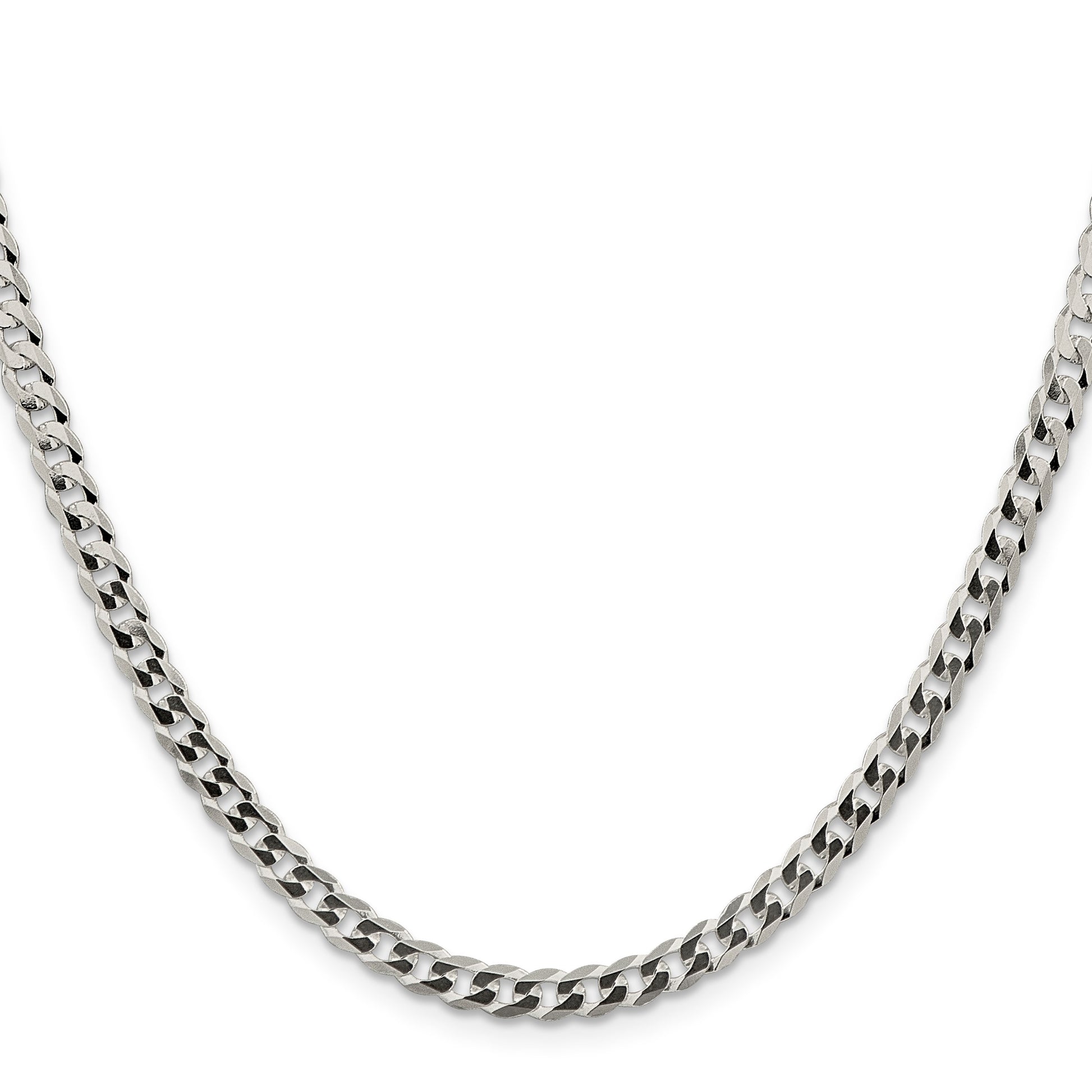 Sterling Silver 4.7mm Flat Curb Chain