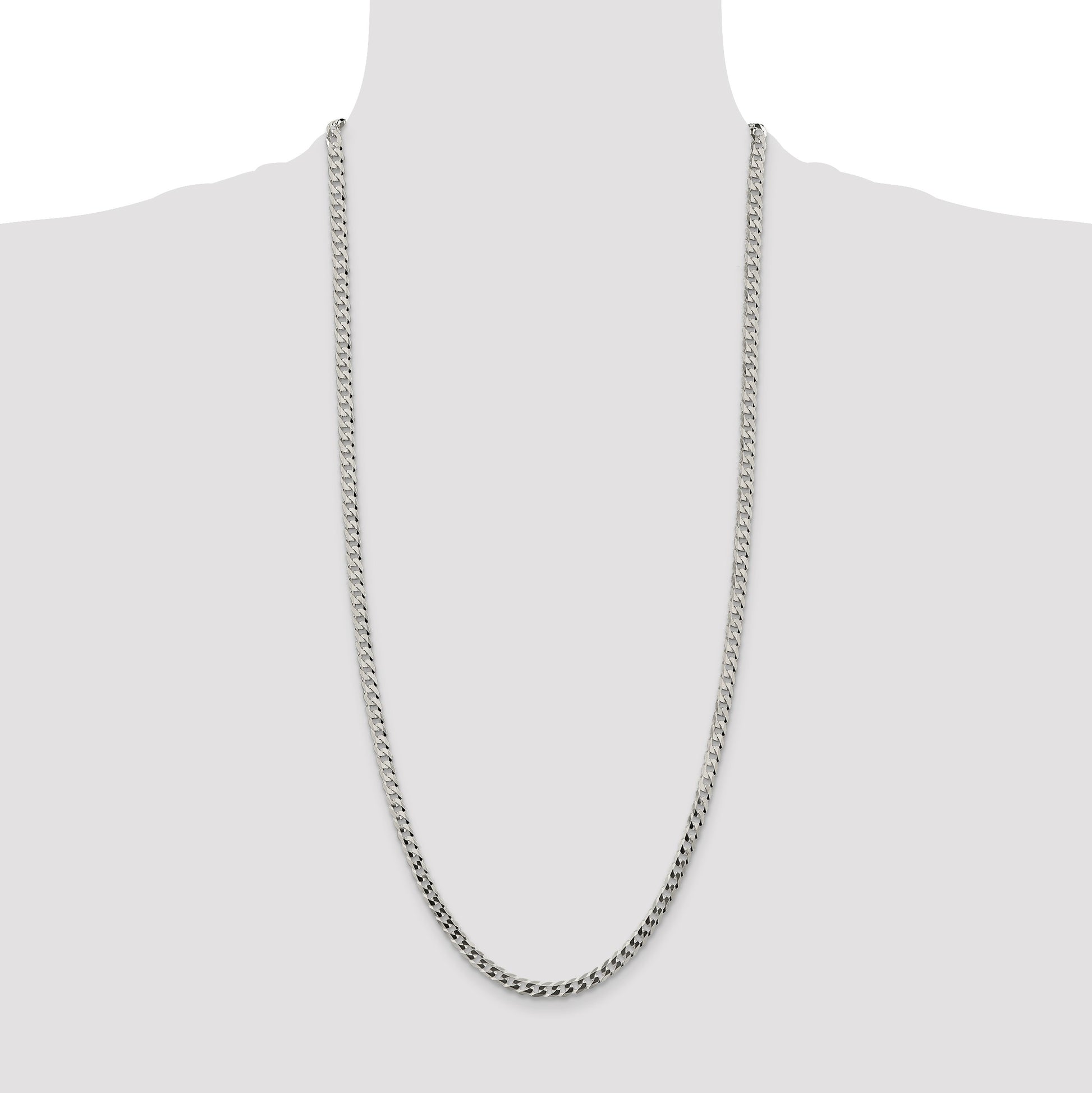 Sterling Silver 4.7mm Flat Curb Chain