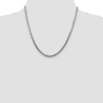 Sterling Silver Rhodium-plated 4.7mm Flat Curb Chain