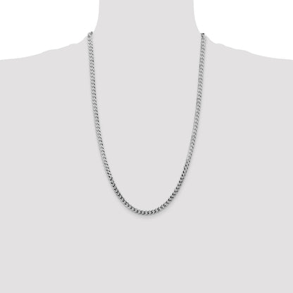Sterling Silver Rhodium-plated 4.7mm Flat Curb Chain