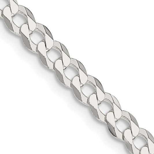 Sterling Silver 4.7mm Flat Curb Chain