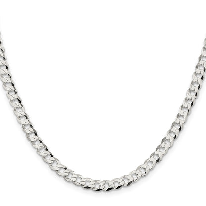 Sterling Silver 5.75mm Flat Curb Chain