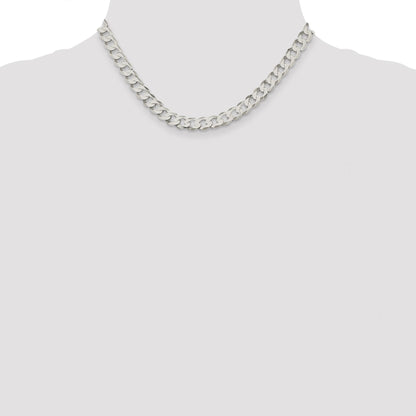 Sterling Silver 7.5mm Flat Curb Chain