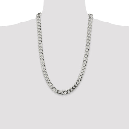 Sterling Silver 9.75mm Flat Curb Chain