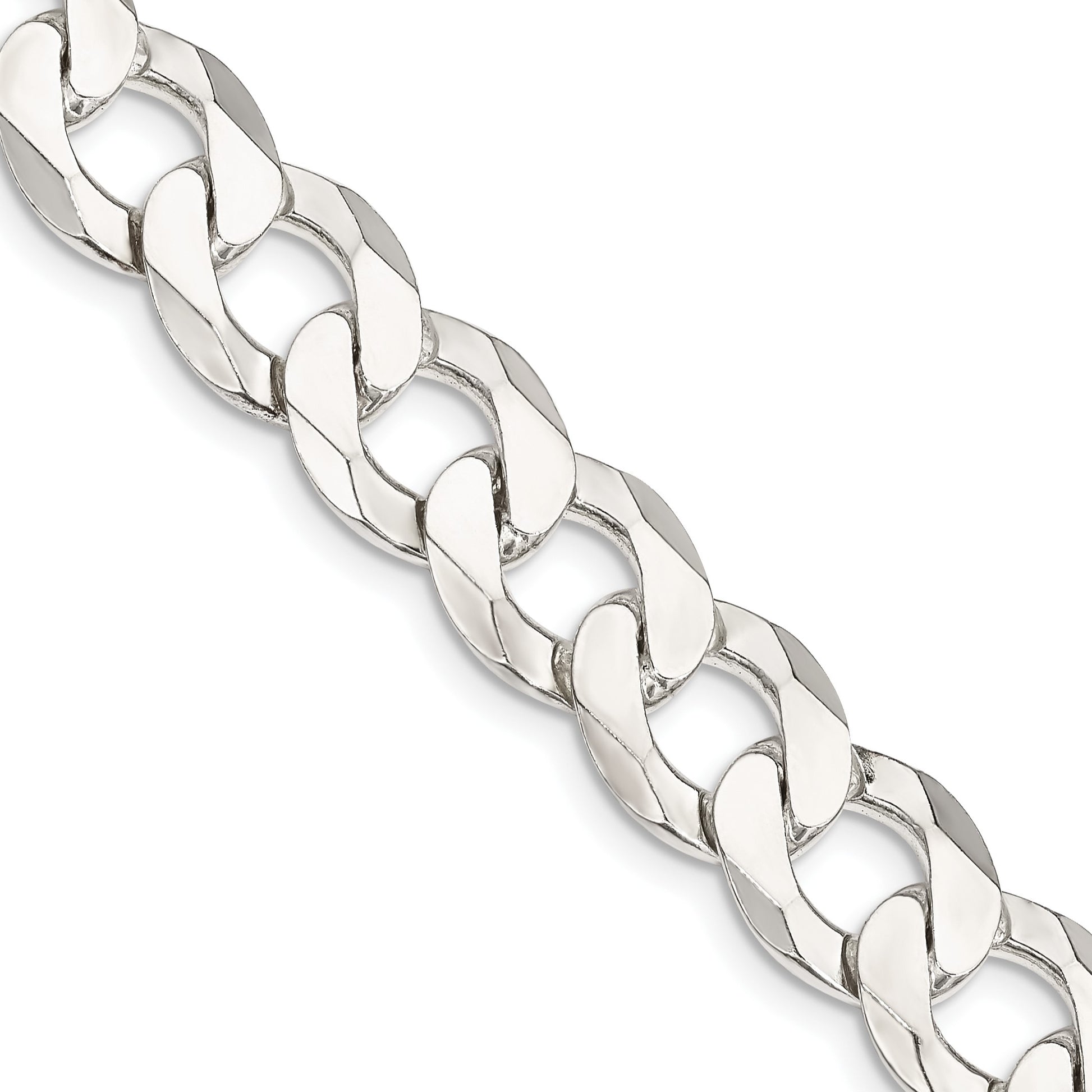 Sterling Silver 11.75mm Flat Curb Chain