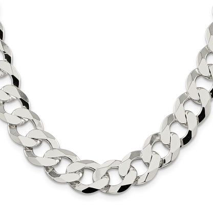 Sterling Silver 14mm Flat Curb Chain