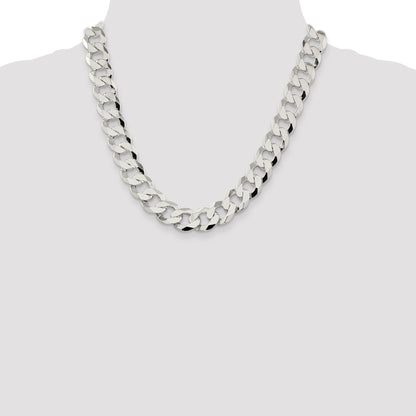 Sterling Silver 14mm Flat Curb Chain