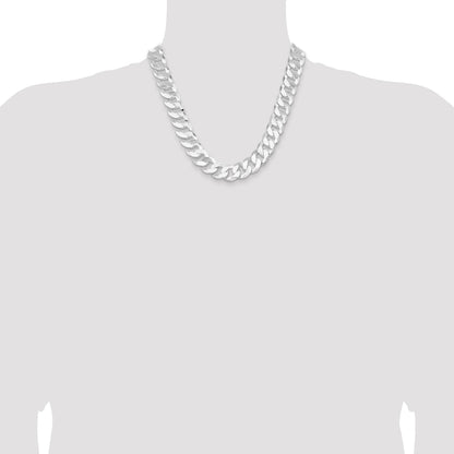 Sterling Silver 16mm Flat Curb Chain