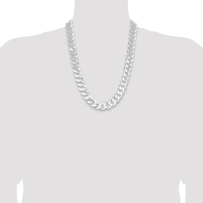 Sterling Silver 16mm Flat Curb Chain