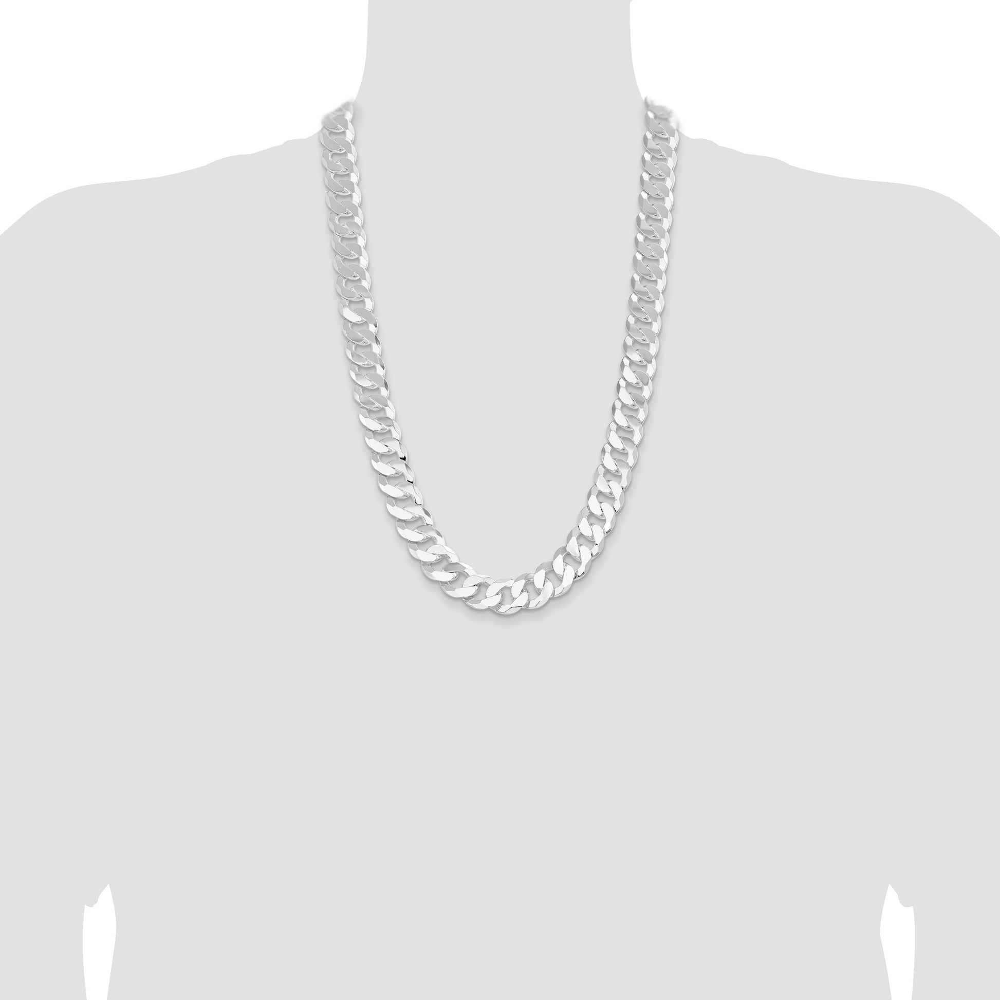 Sterling Silver 16mm Flat Curb Chain