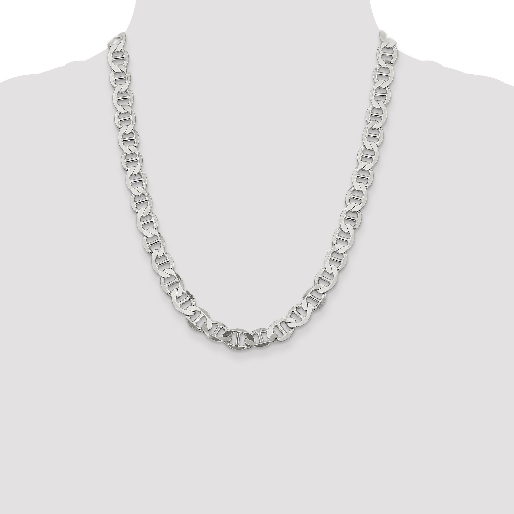 Sterling Silver 9.95mm Flat Anchor Chain