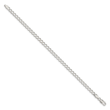 Sterling Silver 4.5mm Semi-solid Flat Curb Chain