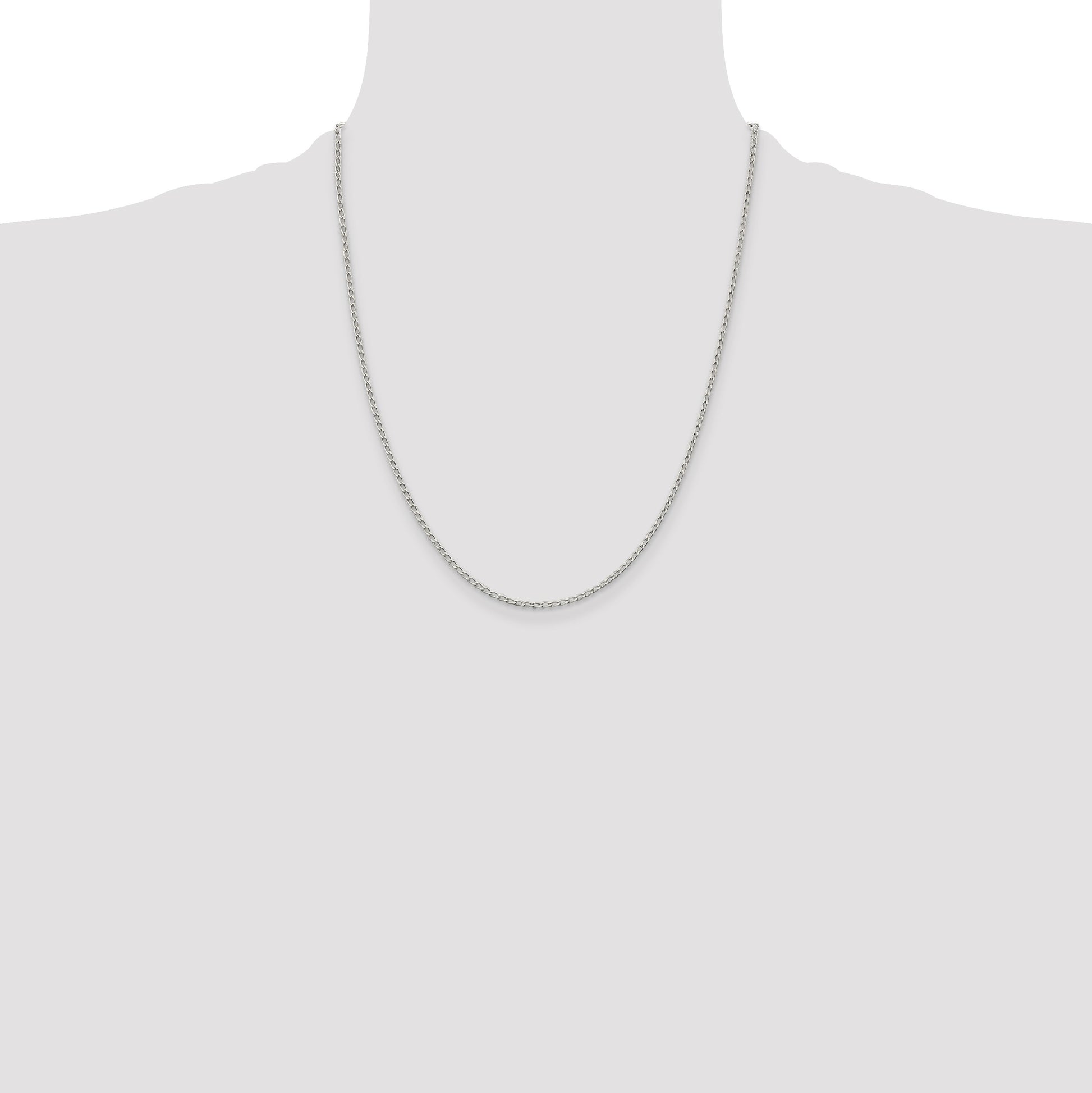 Sterling Silver 1.5mm Open Elongated Link Chain
