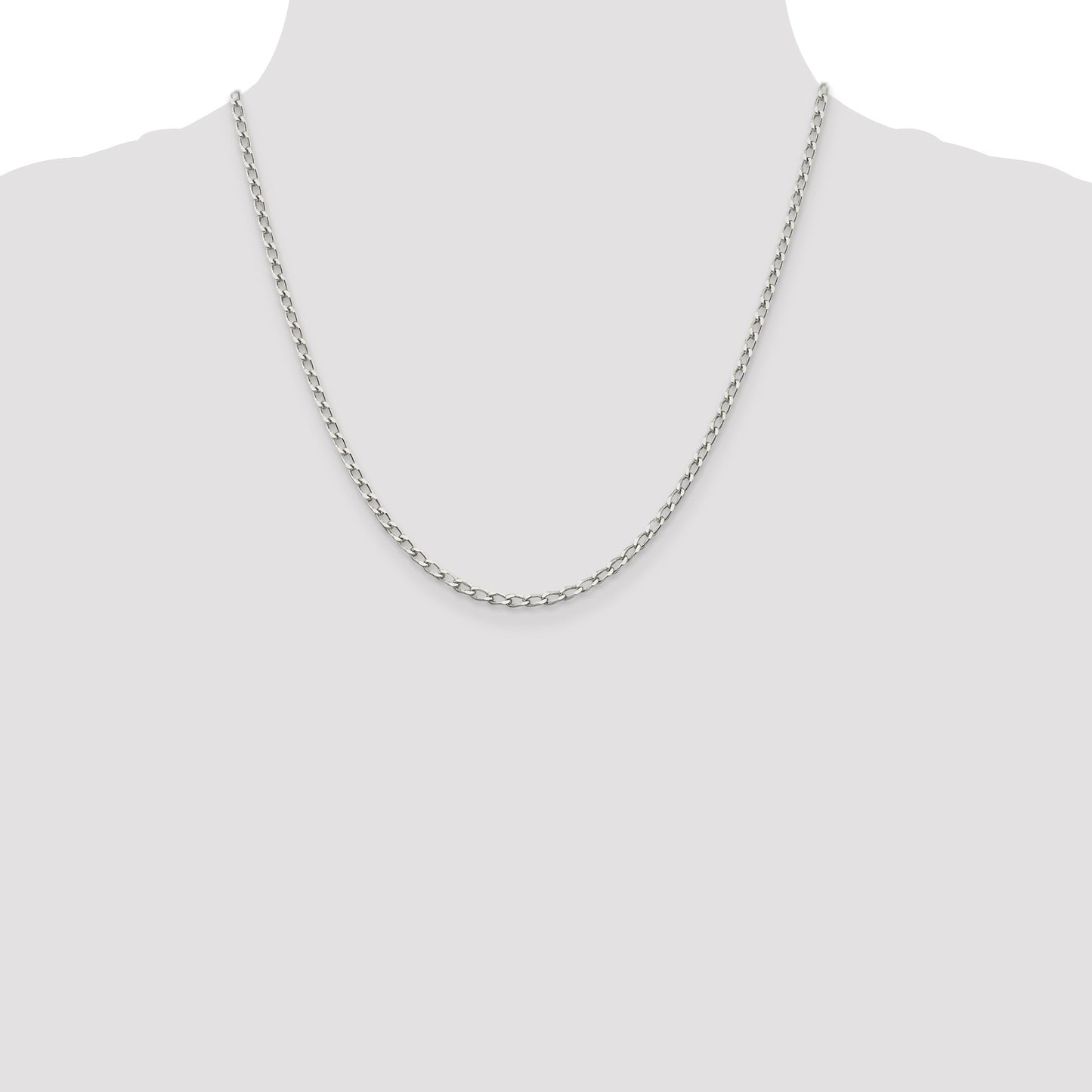 Sterling Silver 2.8mm Open Elongated Link Chain