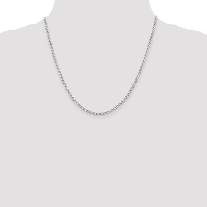 Sterling Silver 2.8mm Open Elongated Link Chain