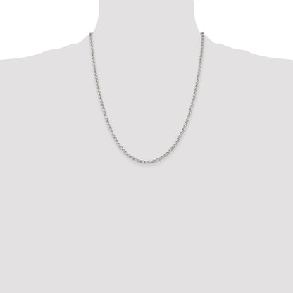 Sterling Silver 2.8mm Open Elongated Link Chain
