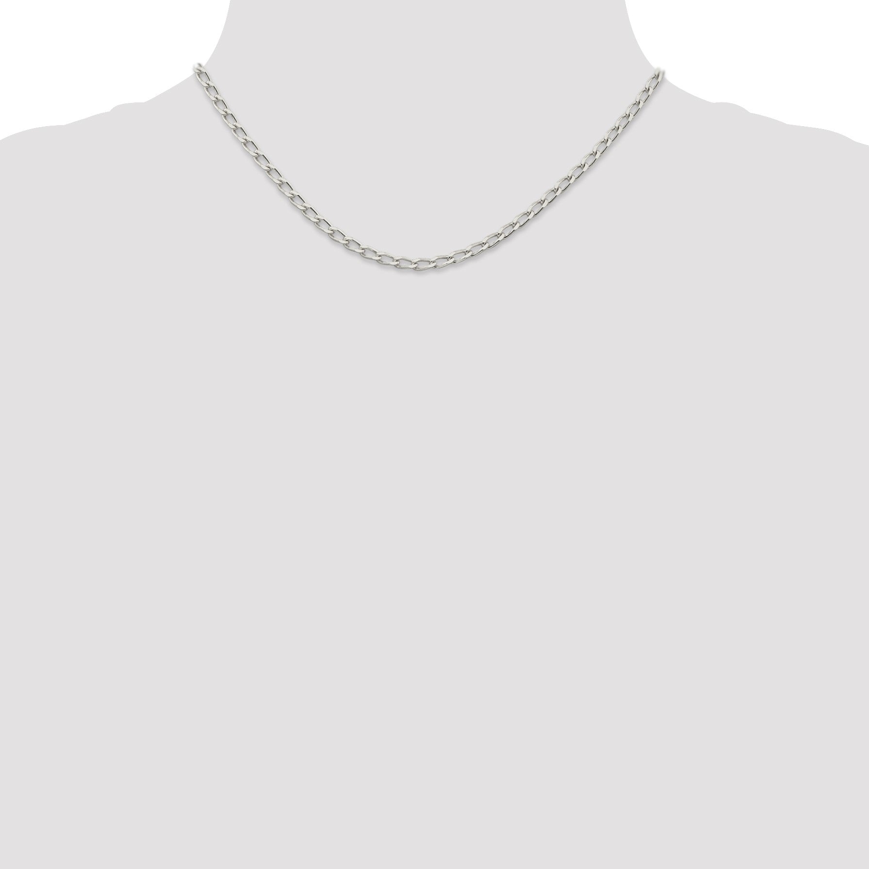 Sterling Silver 3.2mm Open Elongated Link Chain