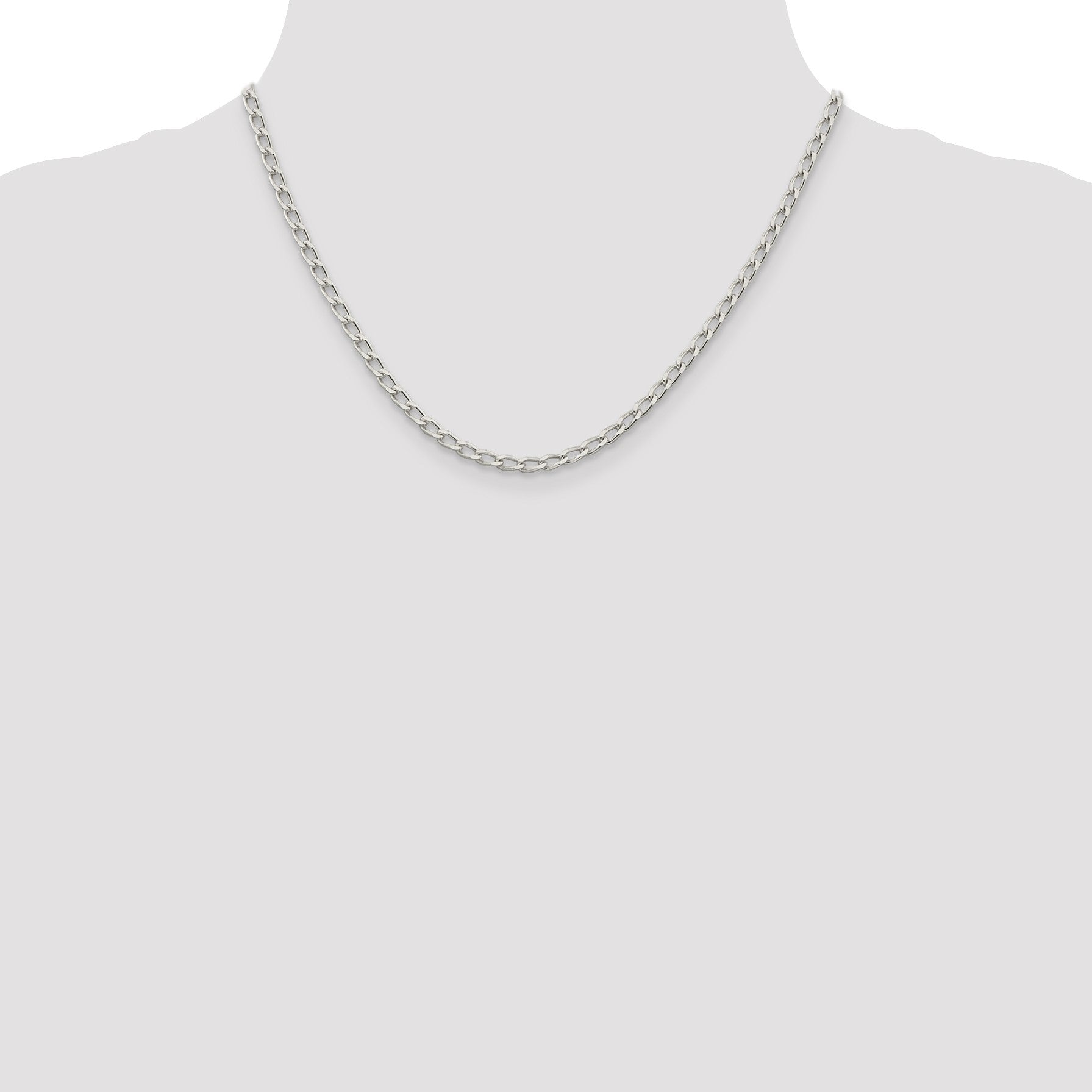 Sterling Silver 3.2mm Open Elongated Link Chain