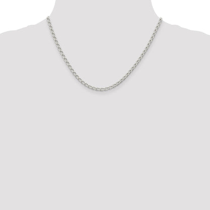 Sterling Silver 3.2mm Open Elongated Link Chain