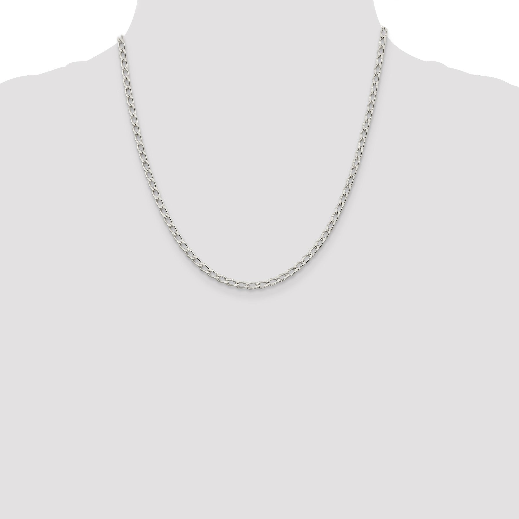 Sterling Silver 3.2mm Open Elongated Link Chain
