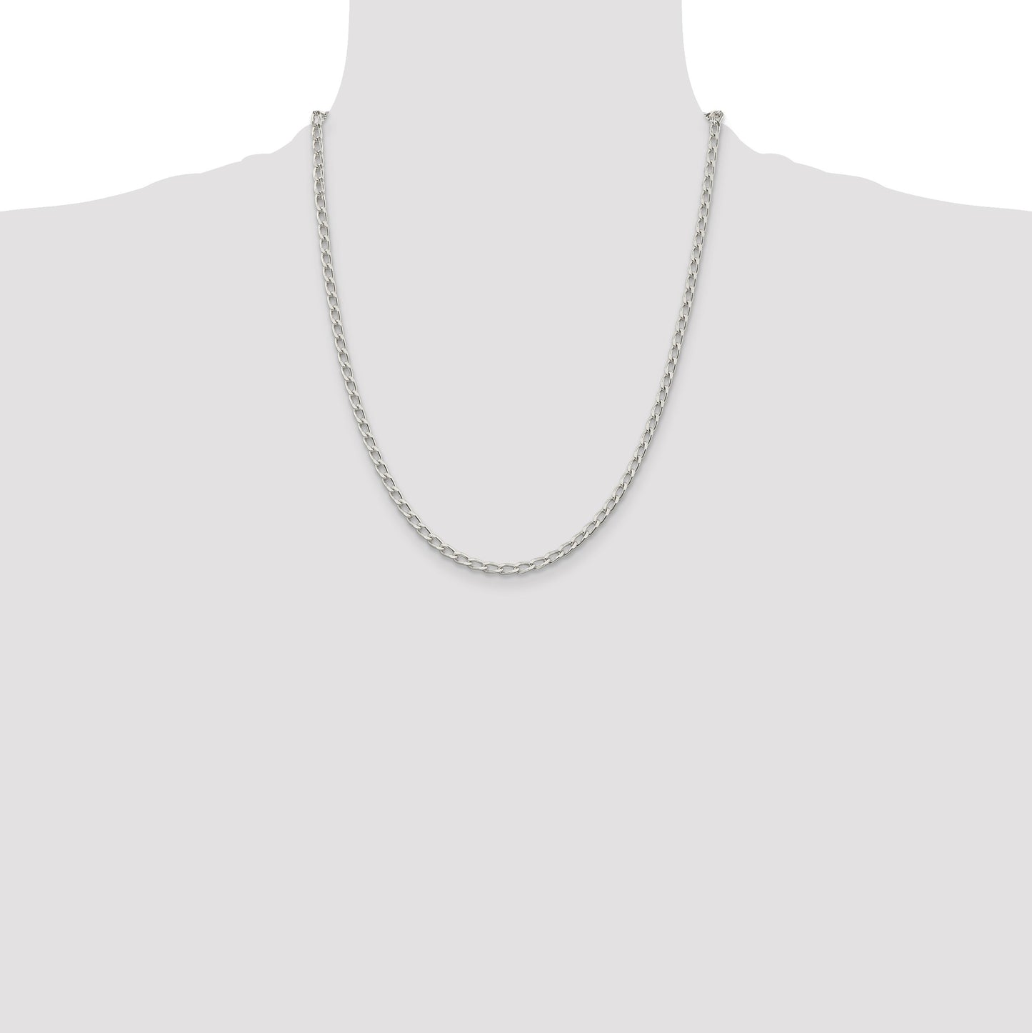 Sterling Silver 3.2mm Open Elongated Link Chain