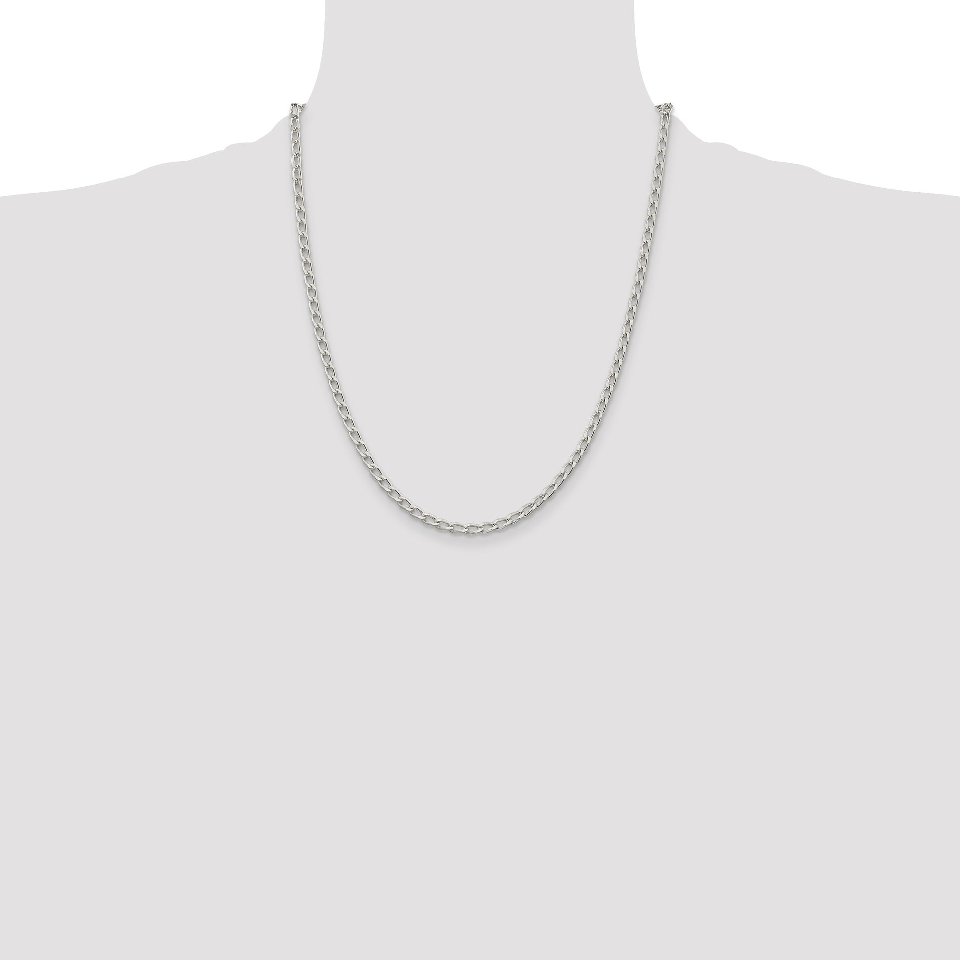 Sterling Silver 3.2mm Open Elongated Link Chain