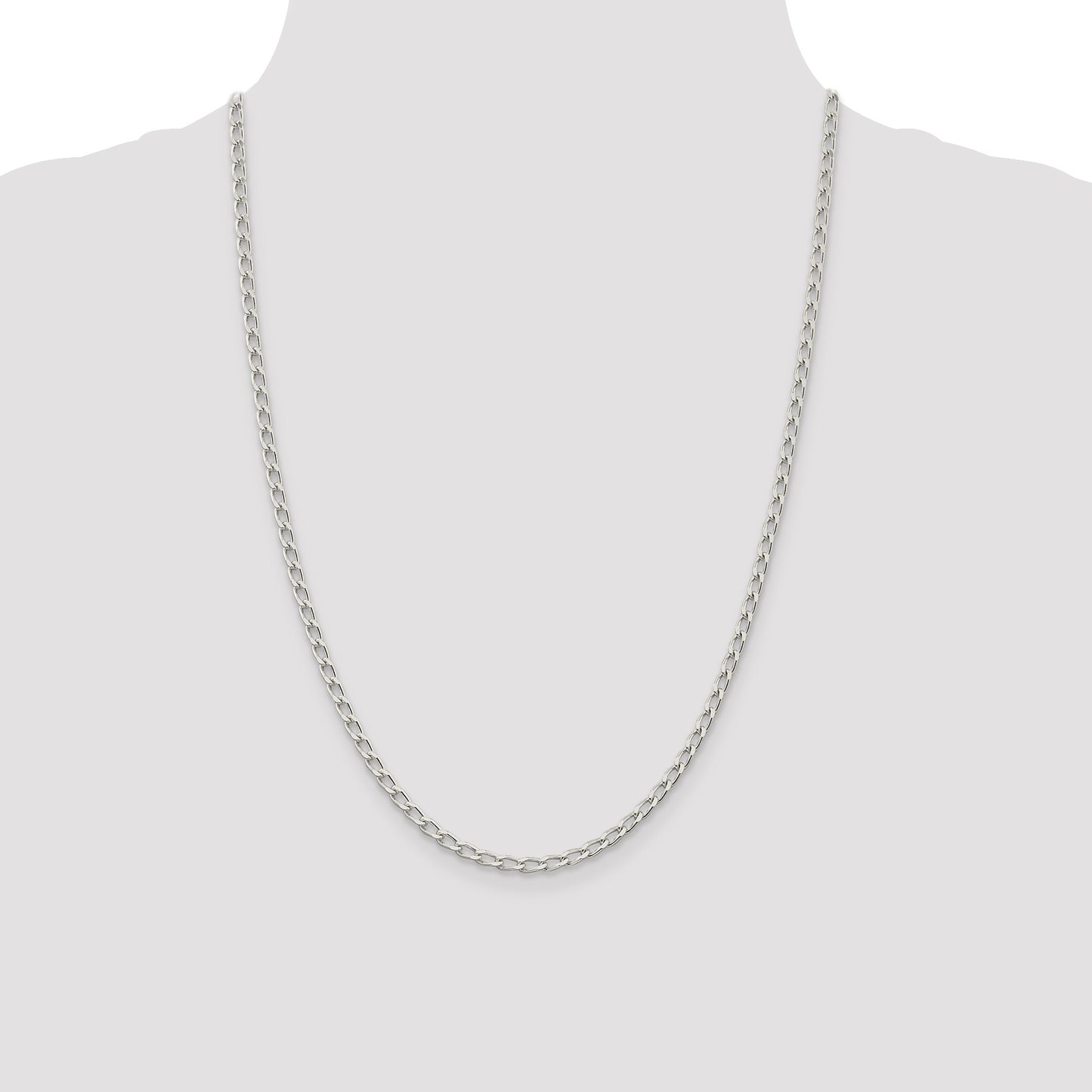 Sterling Silver 3.2mm Open Elongated Link Chain