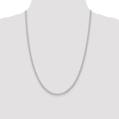 Sterling Silver 3.2mm Open Elongated Link Chain