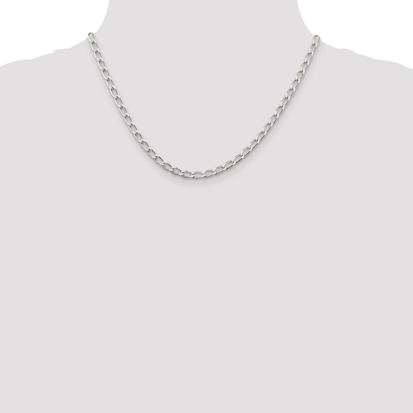 Sterling Silver 4.3mm Open Elongated Link Chain