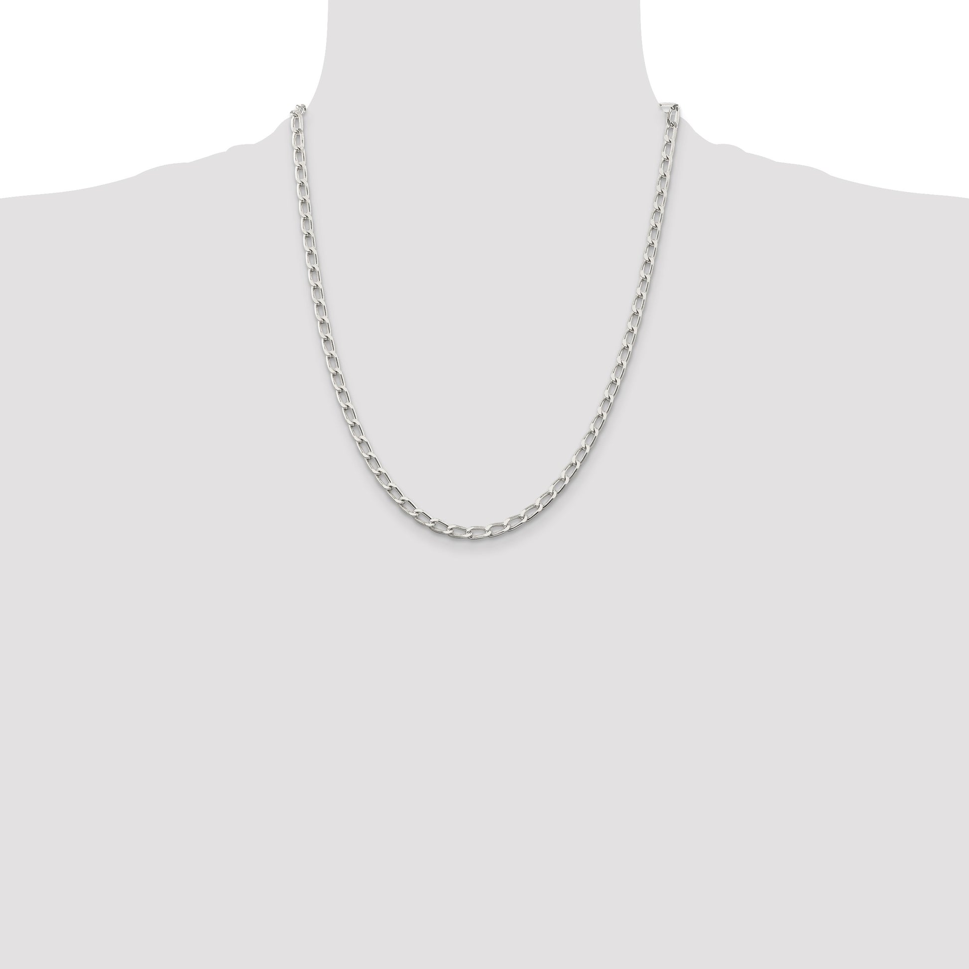 Sterling Silver 4.3mm Open Elongated Link Chain