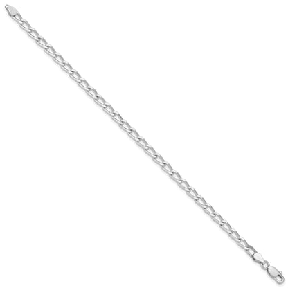 Amore La Vita Sterling Silver Rhodium-plated Polished 4.3mm 8 inch Open Link with Lobster Clasp Charm Bracelet