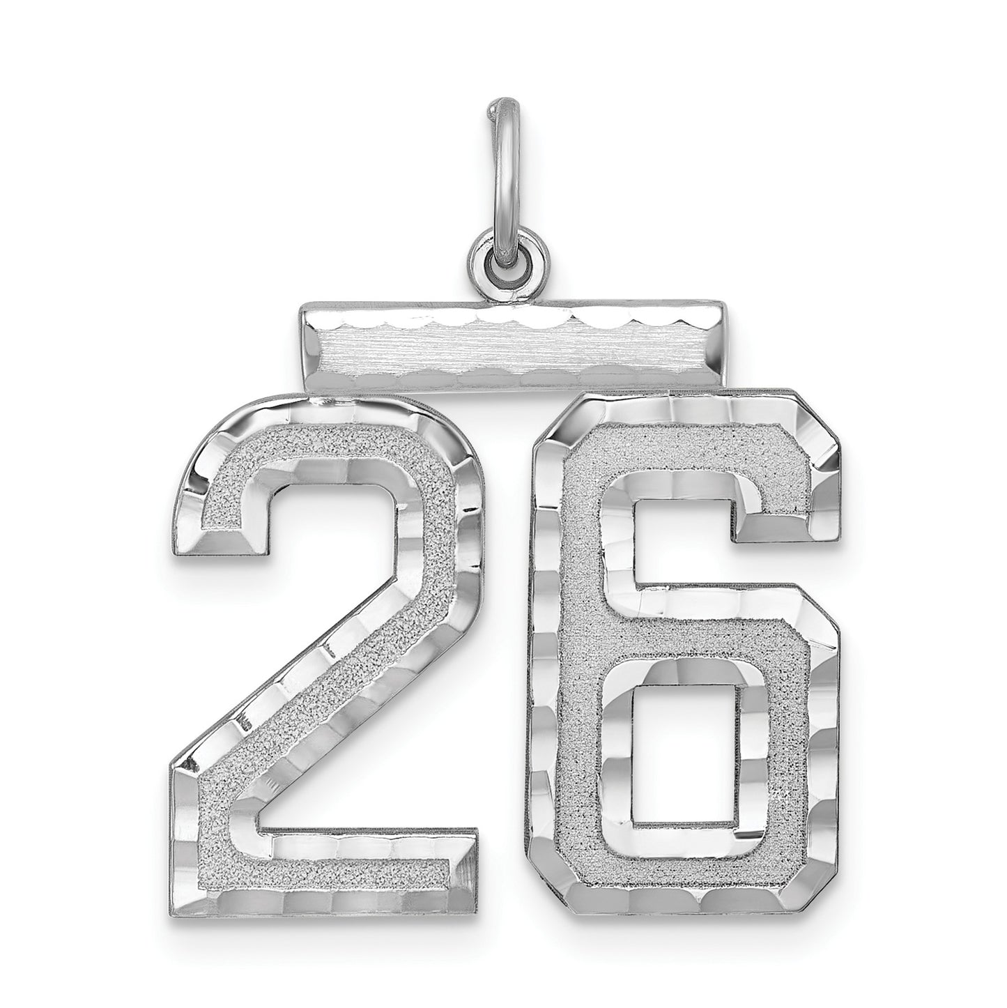 Sterling Silver Rhodium-plated Large #26 Charm