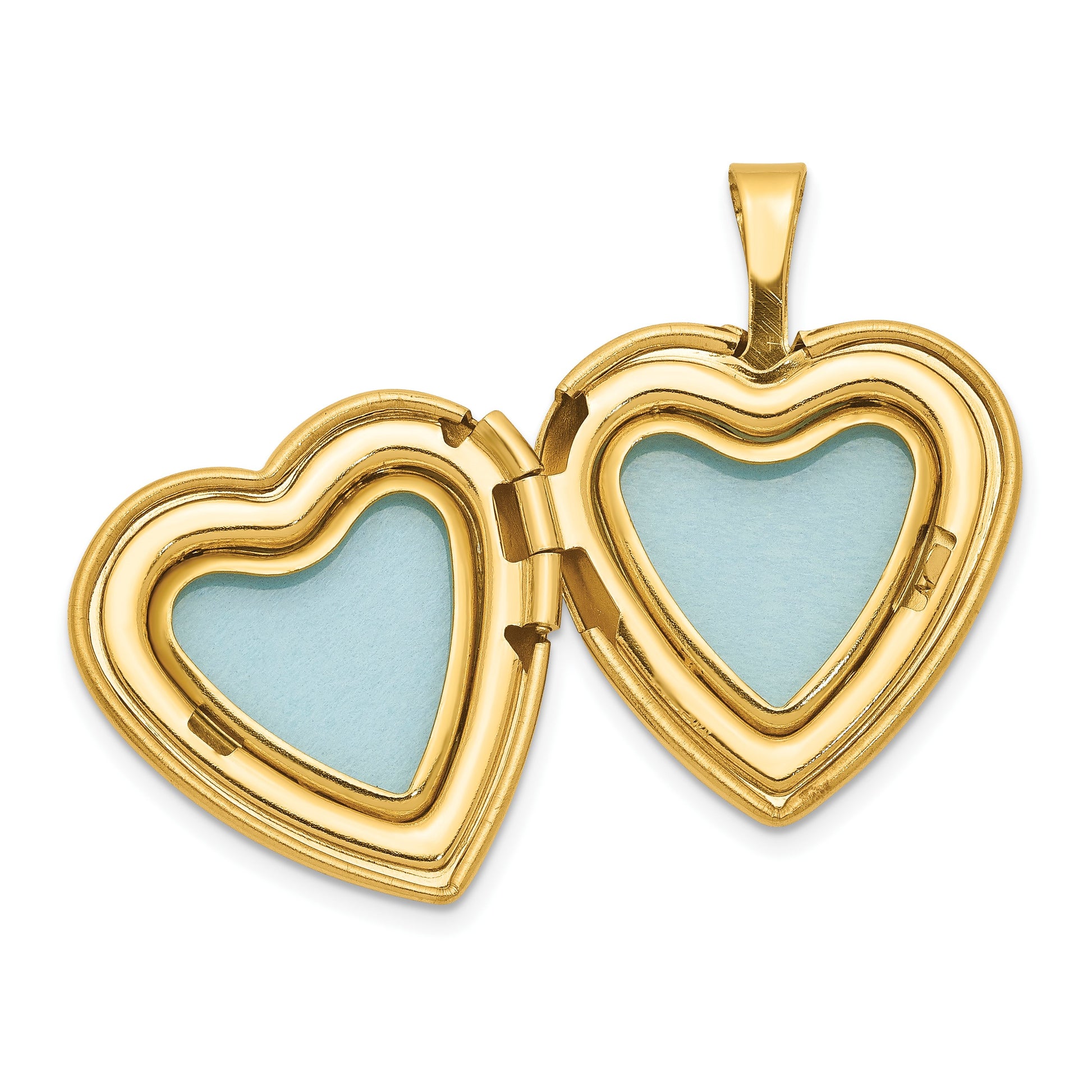 1/20 14K Gold Filled Satin and Polished 2-Frame 15mm Heart Locket