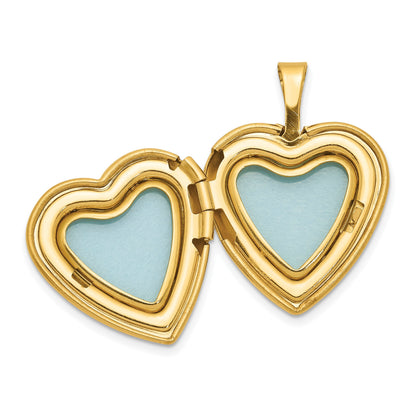 1/20 14K Gold Filled Satin and Polished 2-Frame 15mm Heart Locket