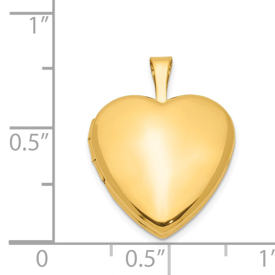 1/20 14K Gold Filled Satin and Polished 2-Frame 15mm Heart Locket