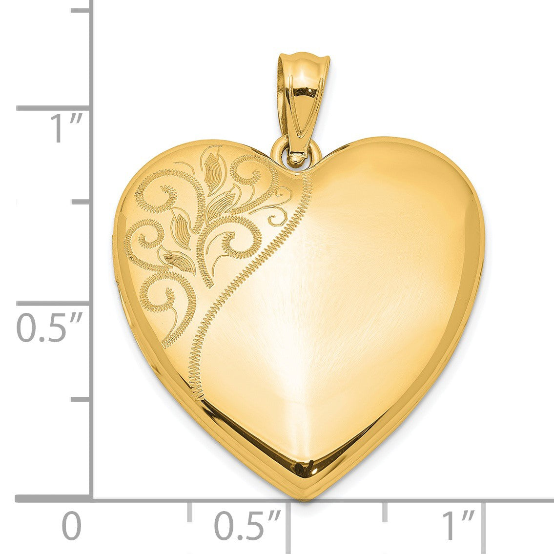 Sterling Silver Gold-plated 24mm Polished Swirl Heart Locket