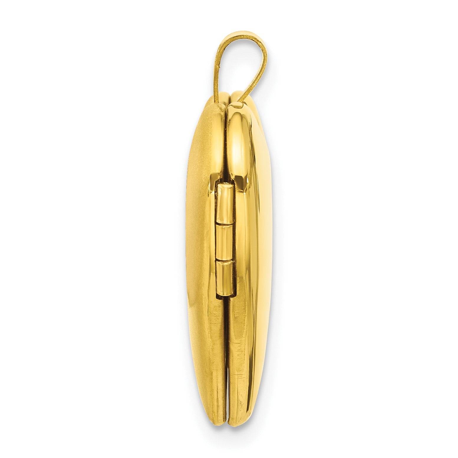 Sterling Silver Gold-plated 20mm Polished Front/Satin Back Heart Locket