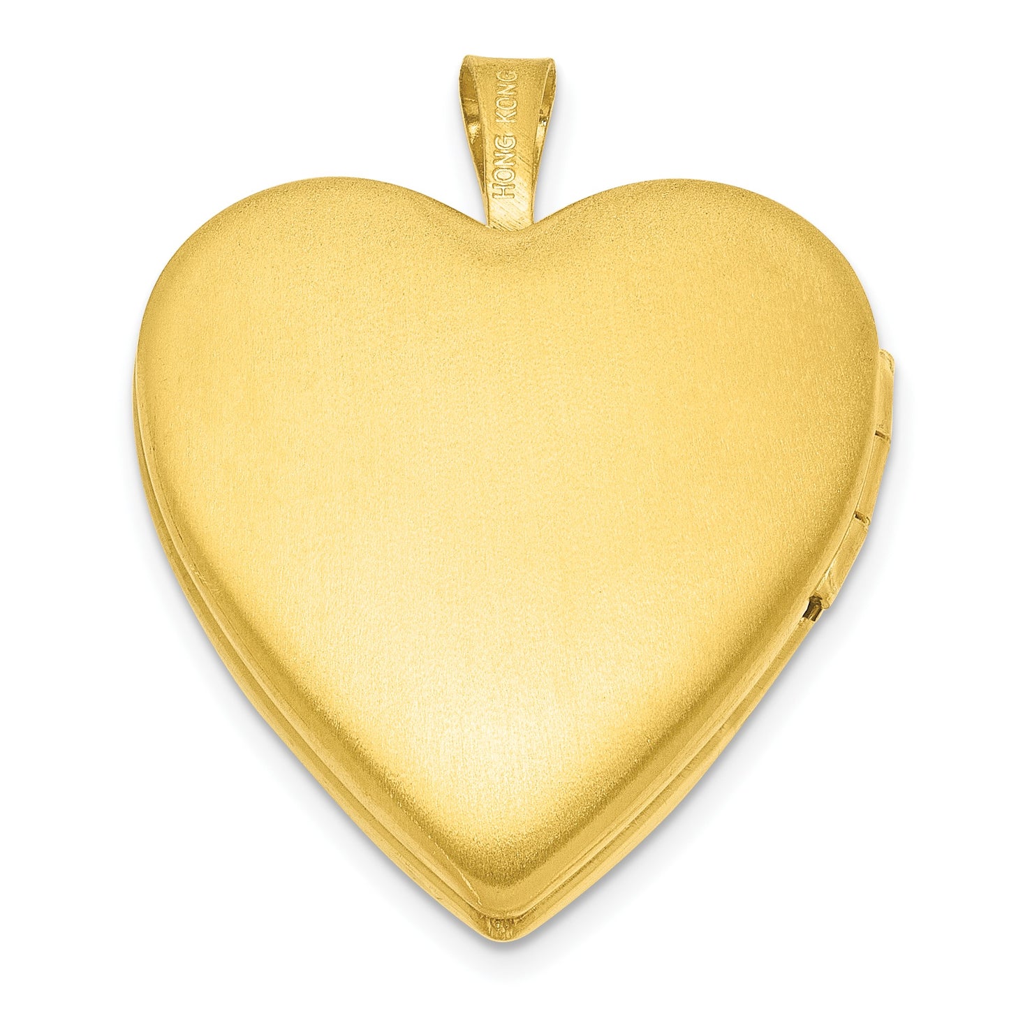 Sterling Silver Gold-plated 20mm Polished Front/Satin Back Heart Locket