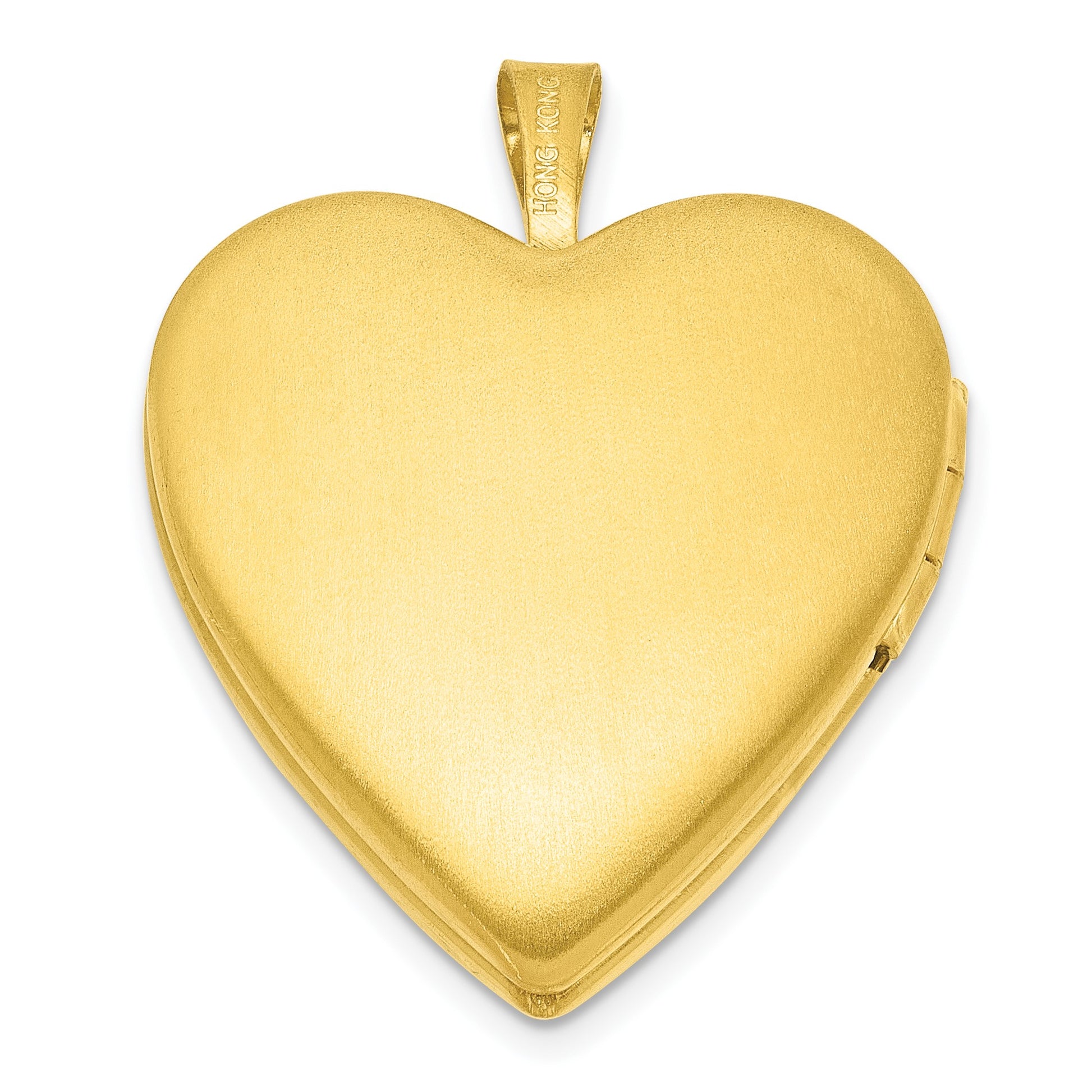 Sterling Silver Gold-plated 20mm Polished Front/Satin Back Heart Locket